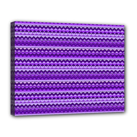 Purple Tribal Pattern Canvas 14  X 11  by KirstenStar