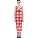 Red And White Scallop Repeat Pattern OnePiece Catsuits View1