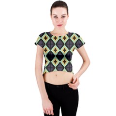 Pixelated Pattern Crew Neck Crop Top by LalyLauraFLM