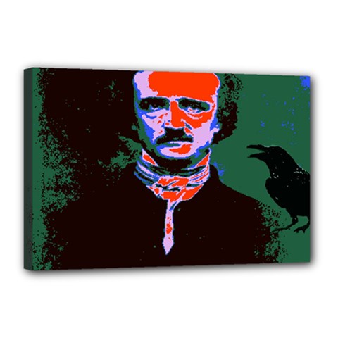 Edgar Allan Poe Pop Art  Canvas 18  X 12  by icarusismartdesigns