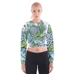 Peaceful Flower Garden Women s Cropped Sweatshirt by Zandiepants