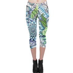 Peaceful Flower Garden 2 Capri Leggings  by Zandiepants