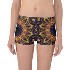 Yellow Purple Lotus Mandala Reversible Boyleg Bikini Bottoms by Zandiepants