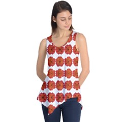 Red Rose Print Sleeveless Tunic by dflcprintsclothing