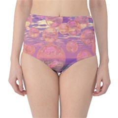 Glorious Skies, Abstract Pink And Yellow Dream High-waist Bikini Bottoms by DianeClancy