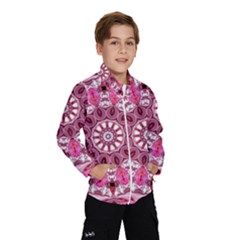 Twirling Pink, Abstract Candy Lace Jewels Mandala  Wind Breaker (kids) by DianeClancy