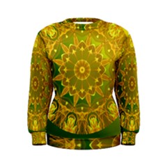 Yellow Green Abstract Wheel Of Fire Women s Sweatshirt by DianeClancy