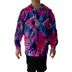 Cosmic Heart Of Fire, Abstract Crystal Palace Hooded Wind Breaker (kids) by DianeClancy