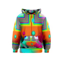 Crossroads Of Awakening, Abstract Rainbow Doorway  Kids  Zipper Hoodie by DianeClancy