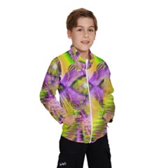 Golden Violet Crystal Heart Of Fire, Abstract Wind Breaker (kids) by DianeClancy