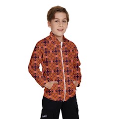 Peach Purple Abstract Moroccan Lattice Quilt Wind Breaker (kids) by DianeClancy