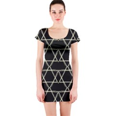 Star Of David   Short Sleeve Bodycon Dress by SugaPlumsEmporium