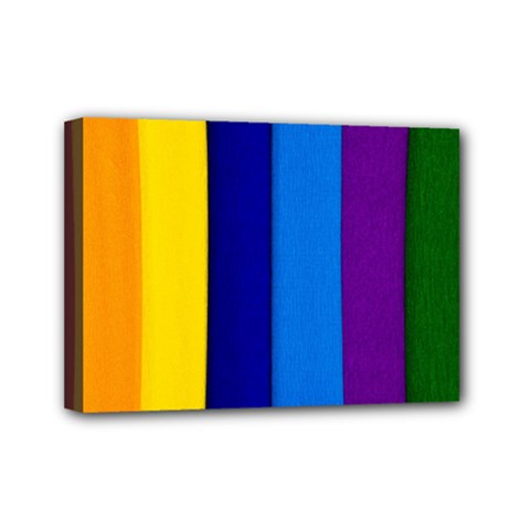 Rainbow Painting On Wood Mini Canvas 7  X 5  by StuffOrSomething