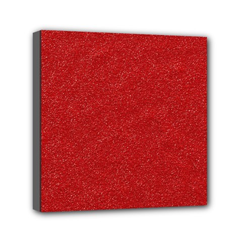 Festive Red Glitter Texture Mini Canvas 6  X 6  by yoursparklingshop