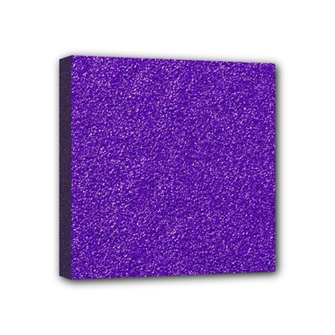 Festive Purple Glitter Texture Mini Canvas 4  X 4  by yoursparklingshop