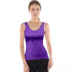 Festive Purple Glitter Texture Tank Top by yoursparklingshop