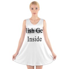 English Genius Inside V-neck Sleeveless Skater Dress by Supernova23