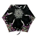 Freckles In Flowers Ii, Black White Tux Cat Mini Folding Umbrellas View1