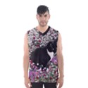 Freckles In Flowers Ii, Black White Tux Cat Men s Basketball Tank Top View1