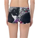 Freckles In Flowers Ii, Black White Tux Cat Boyleg Bikini Bottoms View2