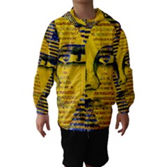 Conundrum Ii, Abstract Golden & Sapphire Goddess Hooded Wind Breaker (kids) by DianeClancy