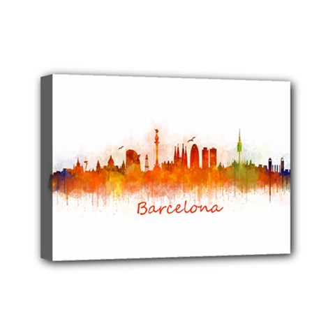 Barcelona City Art Mini Canvas 7  X 5  by hqphoto