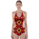 Flower shapes pattern                             Cut-Out One Piece Swimsuit View1
