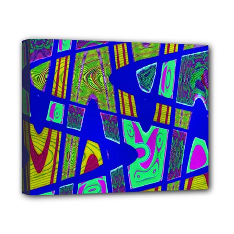 Bright Blue Mod Pop Art  Canvas 10  X 8  by BrightVibesDesign