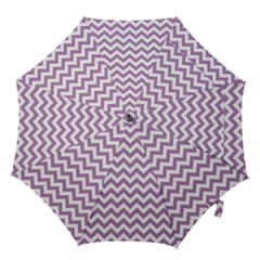 Lilac Purple & White Zigzag Pattern Hook Handle Umbrella (medium) by Zandiepants