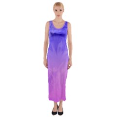 Ombre Purple Pink Fitted Maxi Dress by BrightVibesDesign