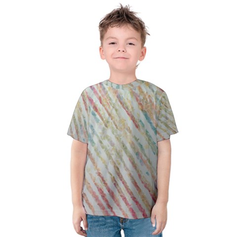 Diagonal Stripes Painting                                                               Kid s Cotton Tee by LalyLauraFLM