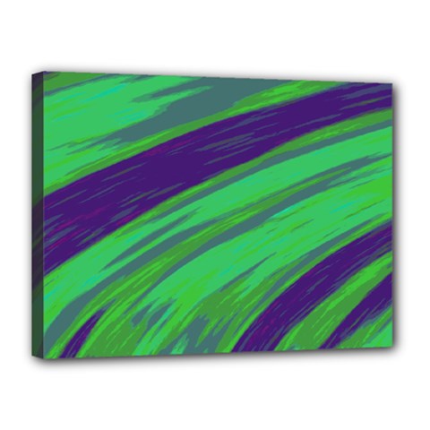 Swish Green Blue Canvas 16  X 12  by BrightVibesDesign