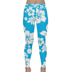 Light Blue Hawaiian Yoga Leggings by AlohaStore