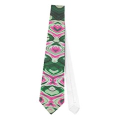 Pattern Tile Pink Green White Neckties (one Side)  by BrightVibesDesign