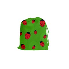 Ladybugs Drawstring Pouches (small)  by Valentinaart