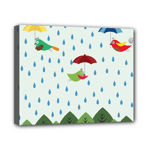 Birds In The Rain Canvas 10  X 8  by justynapszczolka