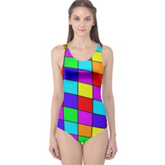 Colorful Cubes One Piece Swimsuit by Valentinaart