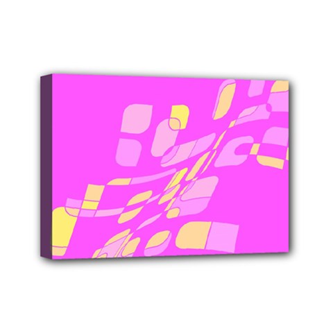 Pink Abstraction Mini Canvas 7  X 5  by Valentinaart