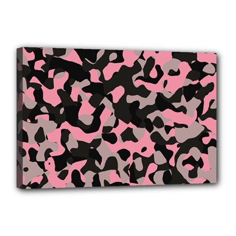 Kitty Camo Canvas 18  X 12  by TRENDYcouture