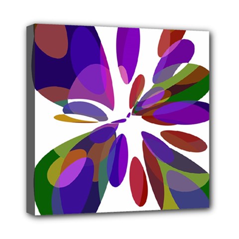 Colorful Abstract Flower Mini Canvas 8  X 8  by Valentinaart