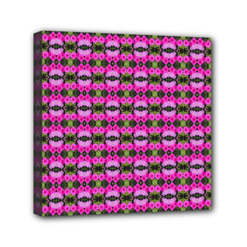 Pretty Pink Flower Pattern Mini Canvas 6  X 6  by BrightVibesDesign