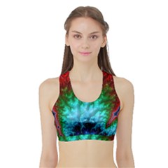 Amazing Special Fractal 25b Sports Bra With Border by Fractalworld