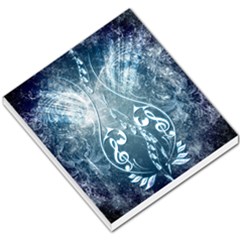 Music, Decorative Clef With Floral Elements In Blue Colors Small Memo Pads by FantasyWorld7