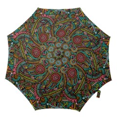 Colorful Hippie Flowers Pattern, Zz0103 Hook Handle Umbrella (medium) by Zandiepants