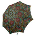 Colorful Hippie Flowers Pattern, zz0103 Hook Handle Umbrella (Medium) View2