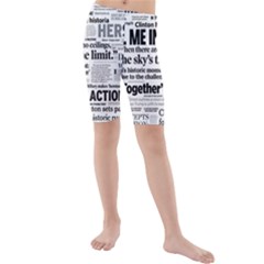 Hillary 2016 Historic Headlines Kid s Mid Length Swim Shorts by blueamerica