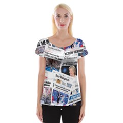 Hillary 2016 Historic Newspaper Collage Women s Cap Sleeve Top by blueamerica