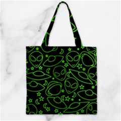 Alien Invasion  Zipper Grocery Tote Bag by BubbSnugg