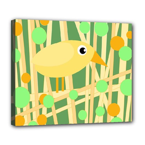 Yellow Little Bird Deluxe Canvas 24  X 20   by Valentinaart