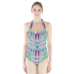 Rainbows In The Moonshine Halter Swimsuit by pepitasart